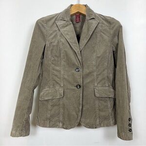 Olsen Women's Taupe Olive Green Corduroy Blazer Size‎ 4 Ralph Lauren Vibe